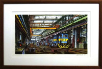 Jiří Bouda - Lego montáž v hale - 1992 - grafika